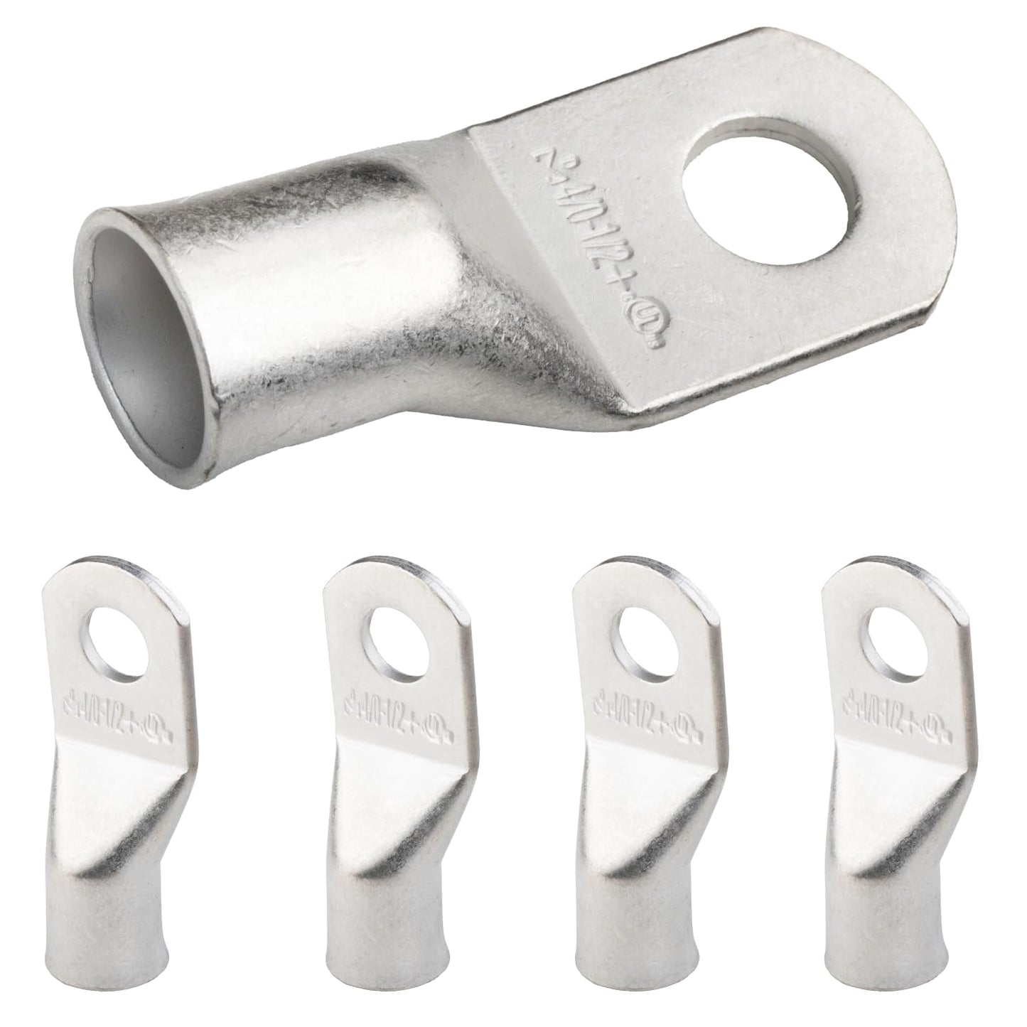 4/0 AWG (0000 Gauge) (XL), 1/2" Stud, Tinned Copper Battery Cable Ends, Wire Lugs, Marine Grade, MD4012PXL