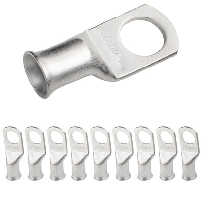 1AWG (1 Gauge) 1/2" Stud, Tinned Copper Battery Cable Ends, Wire Lugs, Marine Grade, MD0112PW