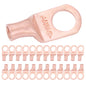 8 AWG (8 Gauge) 3/8" Stud, Bare Copper Battery Cable Ends, Wire Lugs, Heavy Duty, MD0838UW
