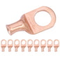 6 AWG (6 Gauge) 1/2" Stud, Bare Copper Battery Cable Ends, Wire Lugs, Heavy Duty, MD0612UX