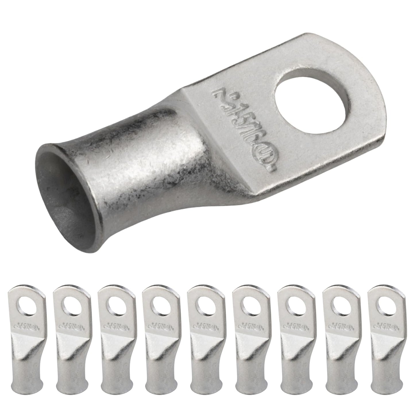 1AWG (1 Gauge) 5/16" Stud, Tinned Copper Battery Cable Ends, Wire Lugs, Marine Grade, MD0156P