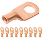 8 AWG (8 Gauge) 5/16" Stud, (Wide Pad) Bare Copper Battery Cable Ends, Wire Lugs, Heavy Duty, MD0856UW