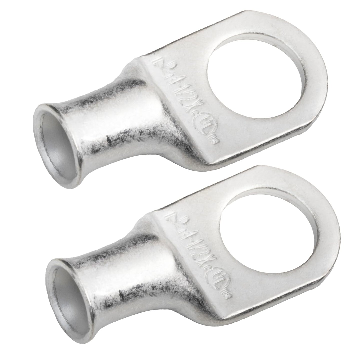 4 AWG (4 Gauge) 1/2" Stud, Tinned Copper Battery Cable Ends, Wire Lugs, Marine Grade, MD0412PX