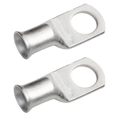 1AWG (1 Gauge) 1/2" Stud, Tinned Copper Battery Cable Ends, Wire Lugs, Marine Grade, MD0112PW
