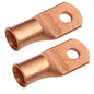 1/0 AWG (0 Gauge) 1/4" Stud, Bare Copper Battery Cable Ends, Wire Lugs, Heavy Duty, MD1014U