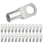 4 AWG (4 Gauge) 3/8" Stud, (Wide Pad) Tinned Copper Battery Cable Ends, Wire Lugs, Marine Grade, MD0438PW