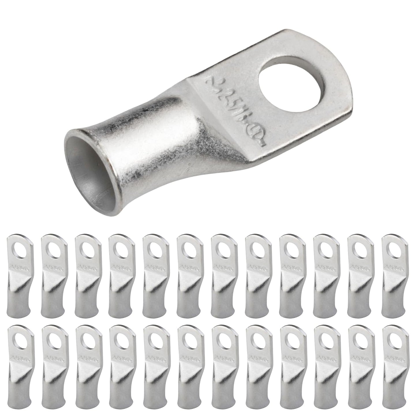 2 AWG (2 Gauge) 5/16" Stud, Tinned Copper Battery Cable Ends, Wire Lugs, Marine Grade, MD0256P