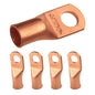 1/0 AWG (0 Gauge) 3/8" Stud, Bare Copper Battery Cable Ends, Wire Lugs, Heavy Duty, MD1038U