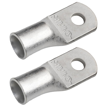 1/0 AWG (0 Gauge) 1/4" Stud, Tinned Copper Battery Cable Ends, Wire Lugs, Marine Grade, MD1014P