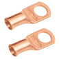 4 AWG (4 Gauge) 3/8" Stud, (Wide Pad) Bare Copper Battery Cable Ends, Wire Lugs, Heavy Duty, MD0438UW