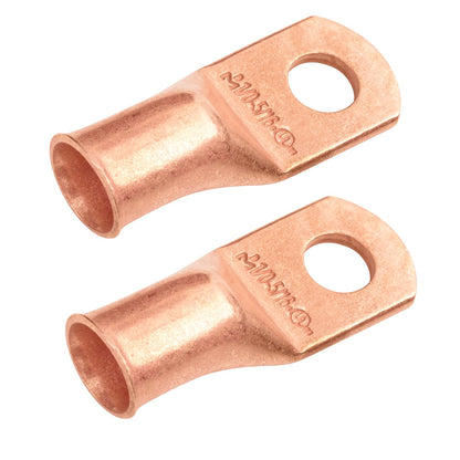 1/0 AWG (0 Gauge) 5/16" Stud, Bare Copper Battery Cable Ends, Wire Lugs, Heavy Duty, MD1056U