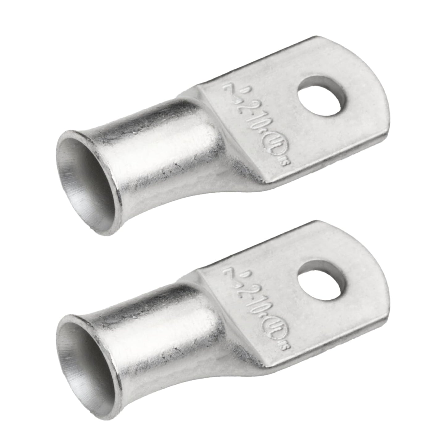 2 AWG (2 Gauge) #10 Stud, Tinned Copper Battery Cable Ends, Wire Lugs, Marine Grade, MD0210P
