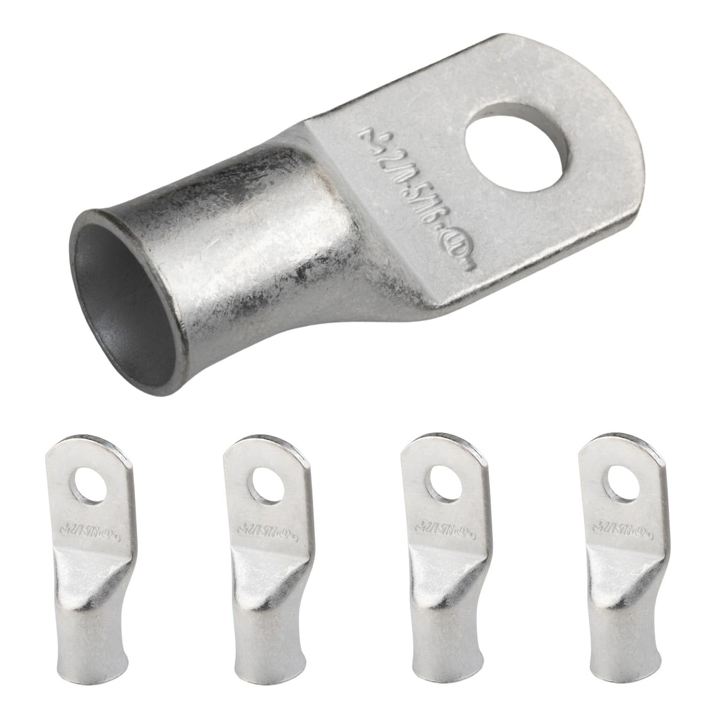 2/0 AWG (00 Gauge) 5/16" Stud, Tinned Copper Battery Cable Ends, Wire Lugs, Marine Grade, MD2056P