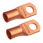 1/0 AWG (0 Gauge) 3/8" Stud, Bare Copper Battery Cable Ends, Wire Lugs, Heavy Duty, MD1038U