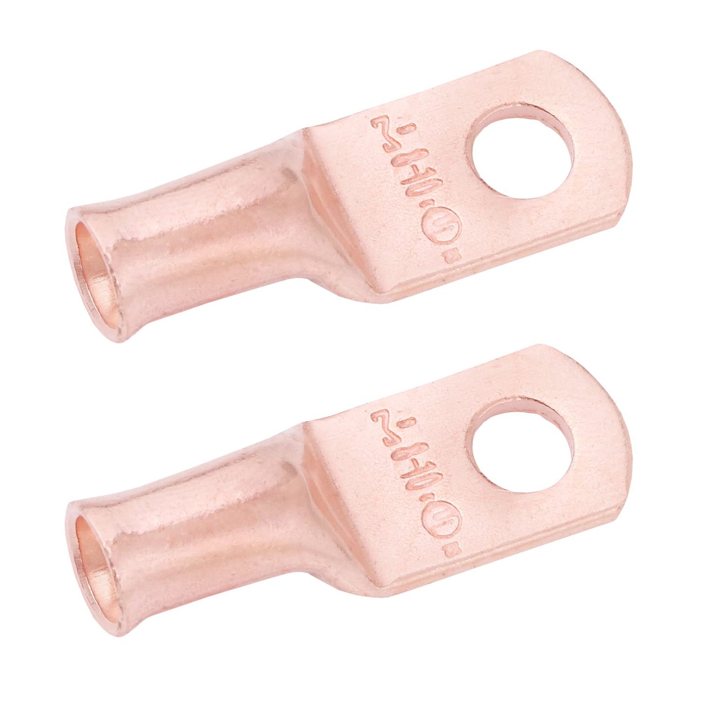 8 AWG (8 Gauge) #10 Stud, Wire Lugs, Bare Copper, Battery Cable Ends, Heavy Duty, MD0810U