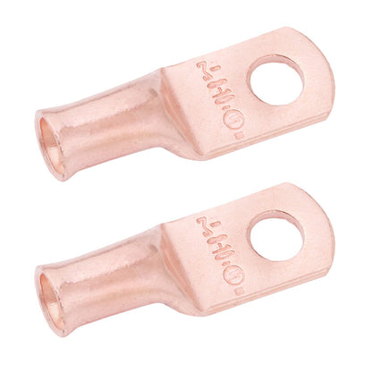 8 AWG (8 Gauge) #10 Stud, Wire Lugs, Bare Copper, Battery Cable Ends, Heavy Duty, MD0810U