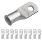 1AWG (1 Gauge) 1/4" Stud, Tinned Copper Battery Cable Ends, Wire Lugs, Marine Grade, MD0114P