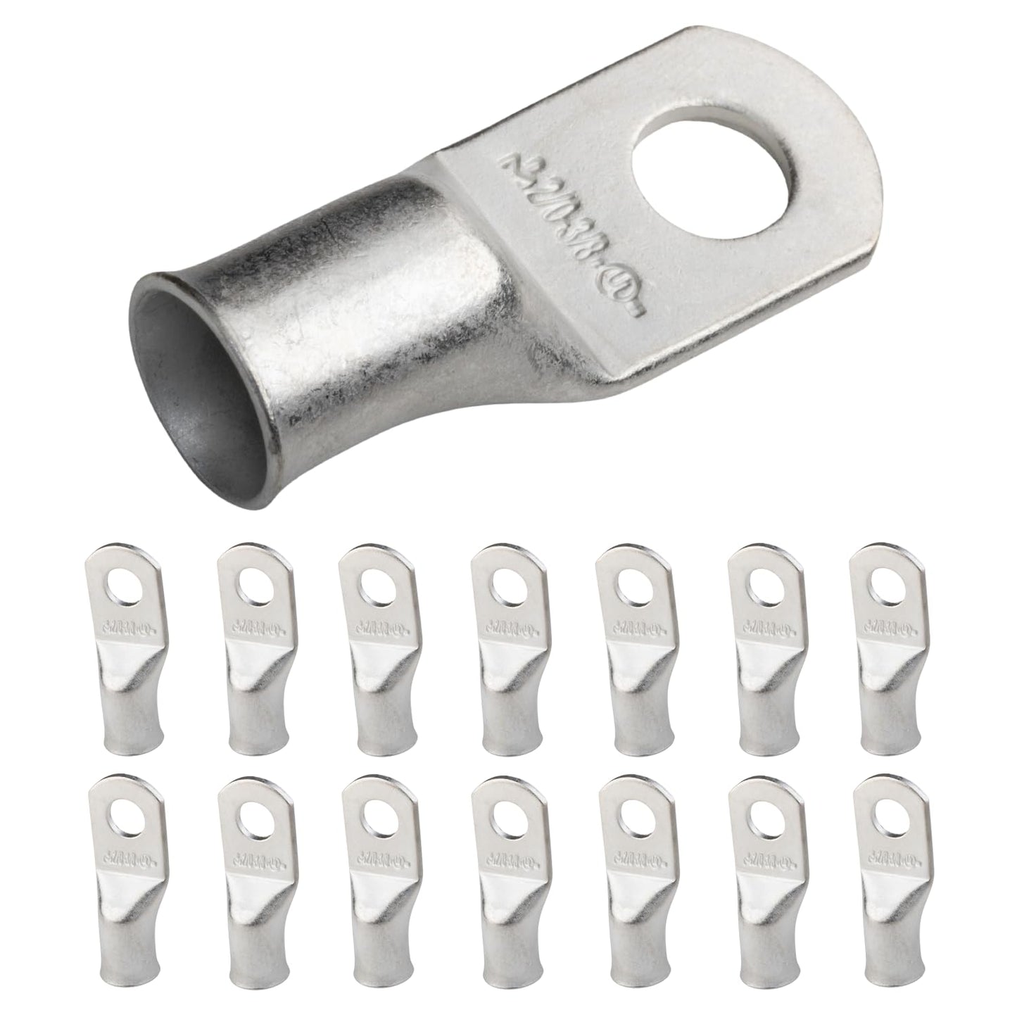 2/0 AWG (00 Gauge) 3/8" Stud, Tinned Copper Battery Cable Ends, Wire Lugs, Marine Grade, MD2038P