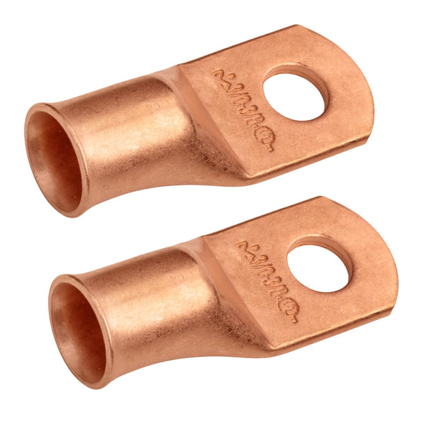 3/0 AWG (000 Gauge) 3/8" Stud, Bare Copper Battery Cable Ends, Wire Lugs, Heavy Duty, MD3038U