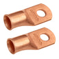 3/0 AWG (000 Gauge) 3/8" Stud, Bare Copper Battery Cable Ends, Wire Lugs, Heavy Duty, MD3038U