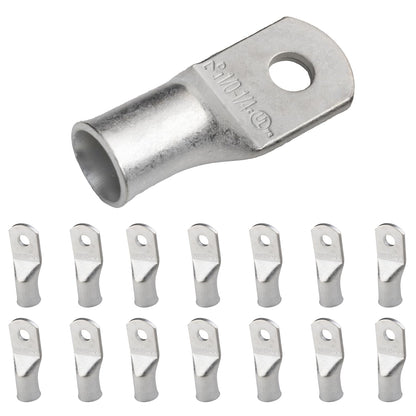 1/0 AWG (0 Gauge) 1/4" Stud, Tinned Copper Battery Cable Ends, Wire Lugs, Marine Grade, MD1014P