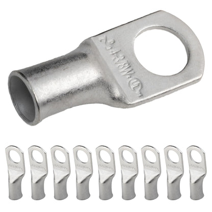 4 AWG (4 Gauge) 3/8" Stud, (Wide Pad) Tinned Copper Battery Cable Ends, Wire Lugs, Marine Grade, MD0438PW