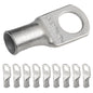 4 AWG (4 Gauge) 3/8" Stud, (Wide Pad) Tinned Copper Battery Cable Ends, Wire Lugs, Marine Grade, MD0438PW