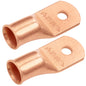 3/0 AWG (000 Gauge) 1/4" Stud, Bare Copper Battery Cable Ends, Wire Lugs, Heavy Duty, MD3014U