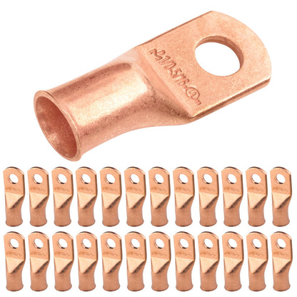 1/0 AWG (0 Gauge) 5/16" Stud, Bare Copper Battery Cable Ends, Wire Lugs, Heavy Duty, MD1056U
