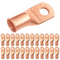1/0 AWG (0 Gauge) 5/16" Stud, Bare Copper Battery Cable Ends, Wire Lugs, Heavy Duty, MD1056U