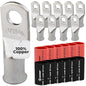 1AWG (1 Gauge) 5/16" Stud, Tinned Copper Battery Cable Ends, Wire Lugs, Marine Grade, MD0156P