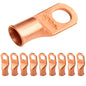 2/0 AWG (00 Gauge) 1/2" Stud, Bare Copper Battery Cable Ends, Wire Lugs, Heavy Duty, MD2012U