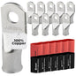 3/0 AWG (000 Gauge) 3/8" Stud, Tinned Copper Battery Cable Ends, Wire Lugs, Marine Grade, MD3038P