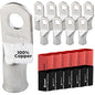 2/0 AWG (00 Gauge) 3/8" Stud, Tinned Copper Battery Cable Ends, Wire Lugs, Marine Grade, MD2038P