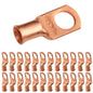 2 AWG (2 Gauge) 1/2" Stud, Bare Copper Battery Cable Ends, Wire Lugs, Heavy Duty, MD0212UW