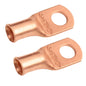 4 AWG (4 Gauge) 5/16" Stud, (Wide Pad) Bare Copper Battery Cable Ends, Wire Lugs, Heavy Duty, MD0456UW