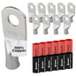 8 AWG (8 Gauge) 1/4" Stud, Tinned Copper Battery Cable Ends, Wire Lugs, Marine Grade, MD0814P