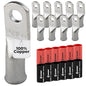 6 AWG (6 Gauge) #10 Stud, Tinned Copper Battery Cable Ends, Wire Lugs, Marine Grade, MD0610P
