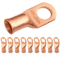 1/0 AWG (0 Gauge) 1/2" Stud, (Wide Pad) Bare Copper Battery Cable Ends, Wire Lugs, Heavy Duty, MD1012UW