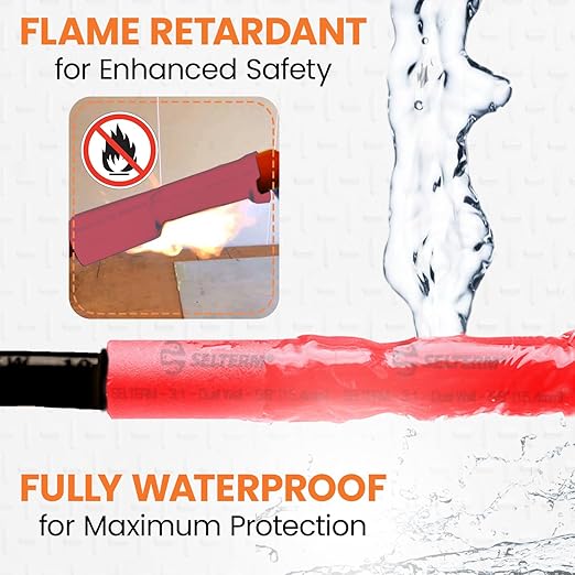 SELTERM 5/8" Red [50 Feet] Marine Grade Heat Shrink Tubing Roll, 3:1 Ratio Dual Wall Adhesive Lined Waterproof Heat Shrink Wrap Tube, for Battery Cable Lugs Wire Terminals Connectors
