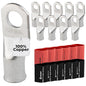 3/0 AWG (000 Gauge) 1/2" Stud, Tinned Copper Battery Cable Ends, Wire Lugs, Marine Grade, MD3012P