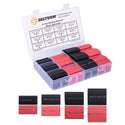 Heat Shrink Tubing Kit 1, 3/4, 1/2, 5/8 Inch Assortment, 3:1 Dual Wall Adhesive Lined - Black & Red [108 pcs] - 1