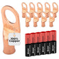 4 AWG (4 Gauge) 1/2" Stud, Bare Copper Battery Cable Ends, Wire Lugs, Heavy Duty, MD0412UX