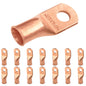 1/0 AWG (0 Gauge) 5/16" Stud, Bare Copper Battery Cable Ends, Wire Lugs, Heavy Duty, MD1056U