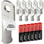 8 AWG (8 Gauge) #10 Stud, Tinned Copper Battery Cable Ends, Wire Lugs, Marine Grade, MD0810P