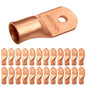 4/0 AWG (0000 Gauge) 1/4" Stud, Bare Copper Battery Cable Ends, Wire Lugs, Heavy Duty, MD4014U