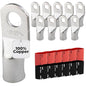 4/0 AWG (0000 Gauge) 5/16" Stud, Tinned Copper Battery Cable Ends, Wire Lugs, Marine Grade, MD4056P