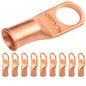 4 AWG (4 Gauge) 3/8" Stud, Bare Copper Battery Cable Ends, Wire Lugs, Heavy Duty, MD0438U