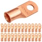 2/0 AWG (00 Gauge) 3/8" Stud, Bare Copper Battery Cable Ends, Wire Lugs, Heavy Duty, MD2038U