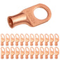 4 AWG (4 Gauge) 1/2" Stud, Bare Copper Battery Cable Ends, Wire Lugs, Heavy Duty, MD0412UX